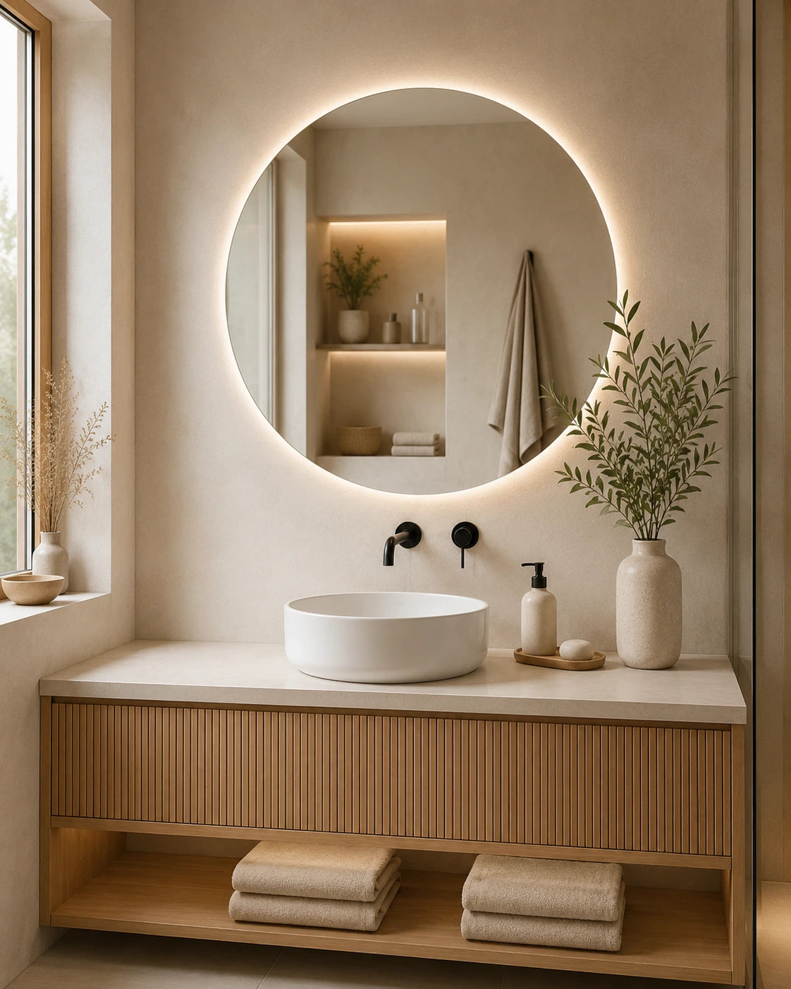 LED-peegel hubases vannitoas