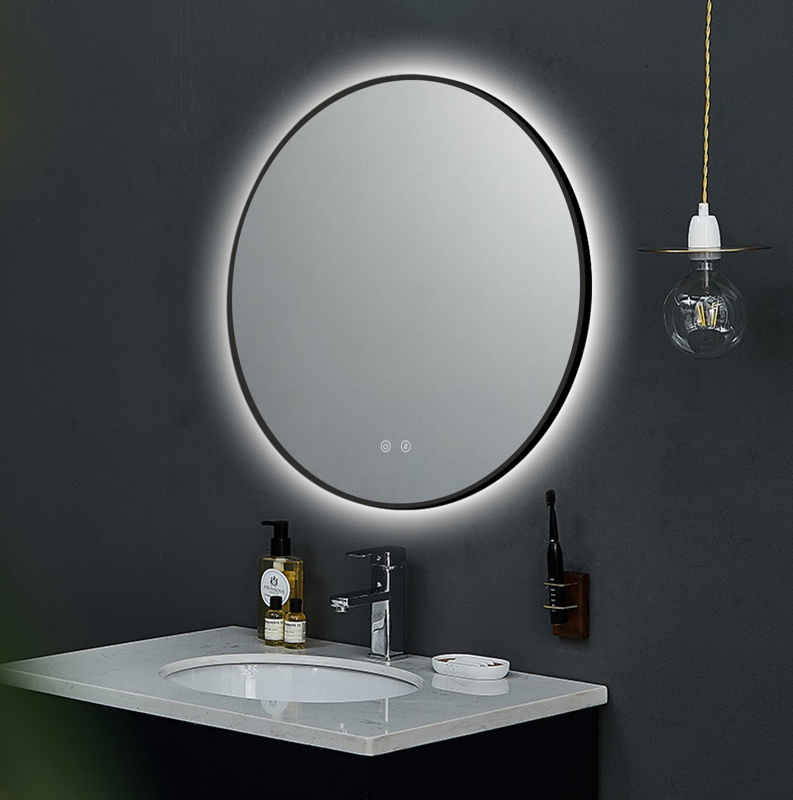 LED peegel Ares Black