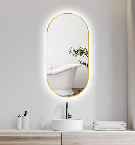 LED peegel Selene Gold & Black